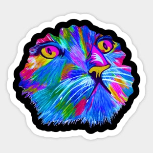 Neon Cat (shirt front) Sticker